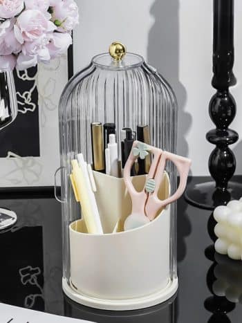 360° Rotating Makeup Brush Cosmetic Organiser Dust Lid | Kisasahome Kenya