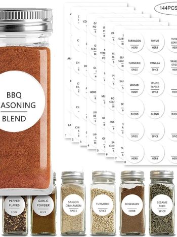 Spice Jar Labels 144pcs 8 Sheet Pantry Stickers | Kisasahome Kenya