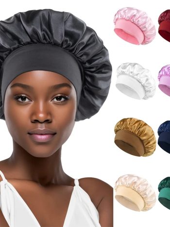 Silky Satin Head Bonnet Sleep Cap Wide Elastic Band | Kisasahome Kenya