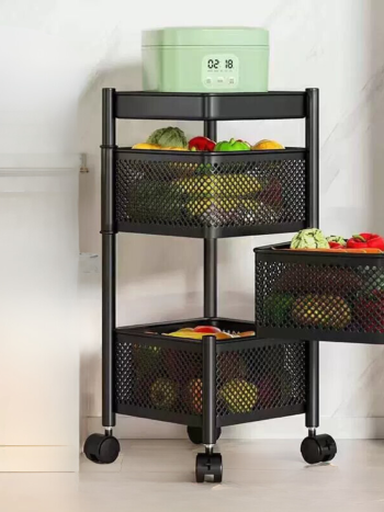 3 Tier Square Rotating Fruit Vegetable Rack | Kisasahome Kenya