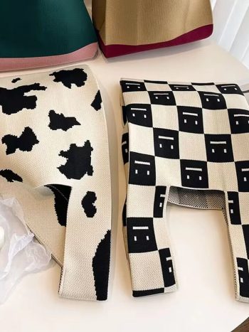 Patterned Knitted Tote Bag Soft Stylish Wrist Bag | Kisasahome Kenya