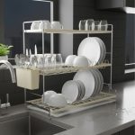 3-Tier Stainless Steel Dish Rack with Drip Tray | Kisasahome Kenya