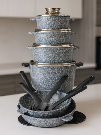 Edenberg 17pcs Marble Cookware set EB-8183