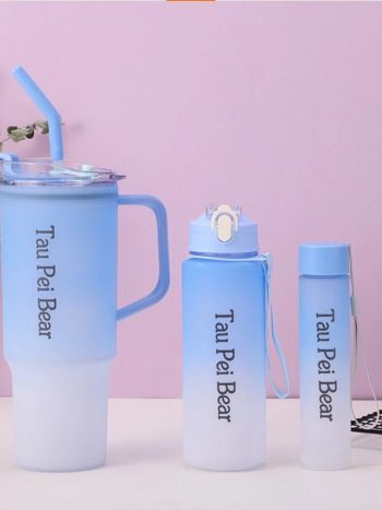 Kisasahome | Your 2026 Home Upgrade Starts Here 10 3-in-1 Gradient Water Bottle Set with Straw Handle | Kisasahome Kenya