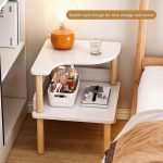 2-Tier Wooden Bedside Table / Side Table Bedroom White Natural | Kisasahome Kenya
