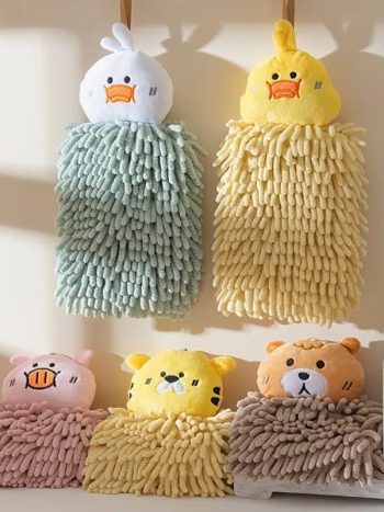 Cartoon Chenille Hand Towel Hanging Bathroom | Kisasahome Kenya