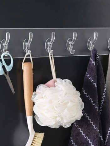 6-Hook Adhesive Wall Strip No-Drill Transparent Waterproof | Kisasahome Kenya