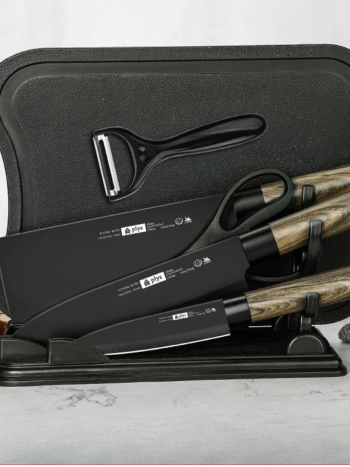 7pcs Knife Set with Chopping Board & Holder | Kitchen Knives Kenya | Kisasahome Kenya
