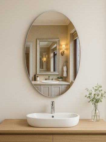 Peel & Stick Oval Foldable Wall Mirror 40x60cm | Kisasahome Kenya