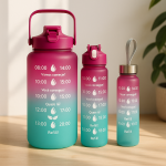 3-in-1 Motivational Water Bottle Set BPA-Free | Kisasahome Kenya