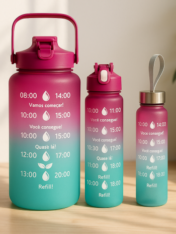 3-in-1 Motivational Water Bottle Set BPA-Free | Kisasahome Kenya