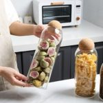 Tall Borosilicate Glass Storage Jar Airtight Cork Lid 90×250mm | Kisasahome Kenya