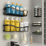 5-Piece Shower Caddy Set / Bathroom Wall Shelf No-Drill Black Metal -BL 05| Kisasahome Kenya 1 1755081430_5pc20Shower20Caddy20kisasahome-1.png