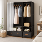 Portable Metallic Wardrobe 4-Drawer Fabric Closet - Kisasahome Kenya