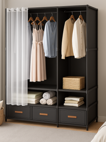 Portable Metallic Wardrobe 4-Drawer Fabric Closet - Kisasahome Kenya