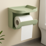 Wall Mounted Tissue Holder with Phone Shelf No-Drill 18×12cm | Kisasahome Kenya