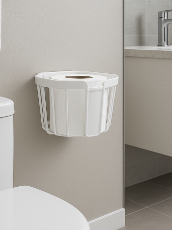 Wall-Mounted Toilet Paper Holder Basket No-Drill — Kisasahome Kenya