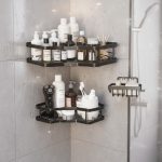 3-Piece Corner Shower Caddy / Bathroom Corner Shelf No-Drill Black-BS03 | Kisasahome Kenya