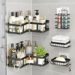 5-Piece Corner Shower Caddy Set / Bathroom Corner Shelf No-Drill Black-BS05 — Kisasahome Kenya