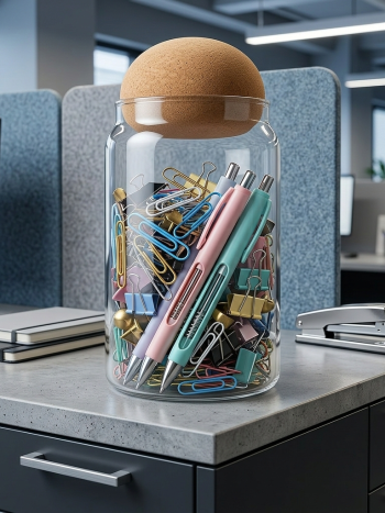 Glass Storage Jar Cork Lid 90×150mm Airtight | Kisasahome Kenya