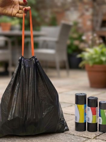75Pcs Biodegradable Trash Bag With Draw String