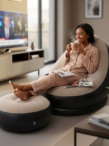 Inflatable Sofa Chair with Footrest Living Room Lazy |Kisasahome-Kenya