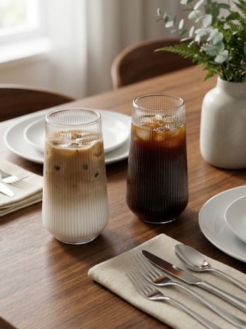 Classical Crystal Ribbed Glass Cup Borosilicate Heat Resistant | Kisasahome