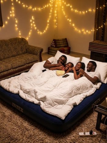 Intex 4×6 Flocked Air Bed / Godoro la Hewa Double Electric Pump | Kisasahome Kenya