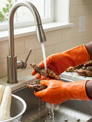 Silicone Scrubbing & Vegetable Peeling Gloves Reusable Kitchen | Kisasahome Kenya