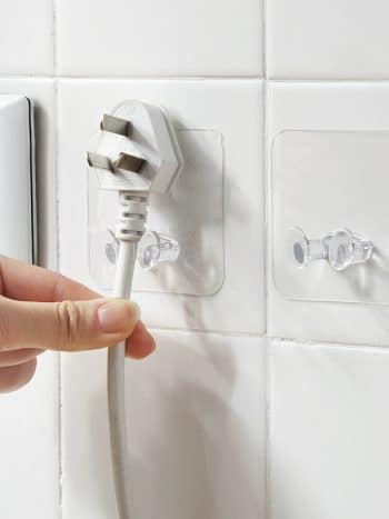 Power Plug Socket Holder Hooks 10pcs Adhesive Cable Organiser | Kisasahome