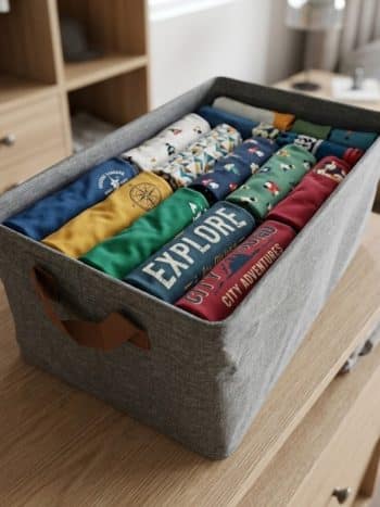 Double Layer Hard Fabric Clothes Storage Box Foldable Wardrobe Organizer | Kisasahome Kenya