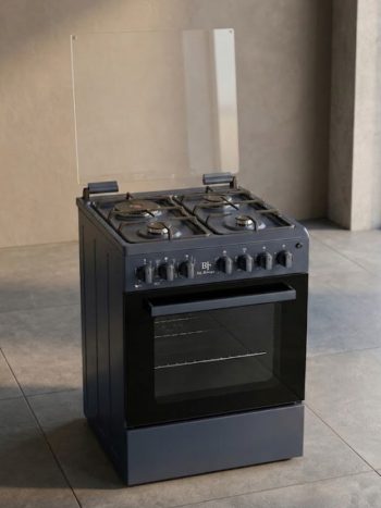 BJS Cooker 3Gas +1 Electric Burner 60by60 Free Standing Cooker - Grey (Elite)