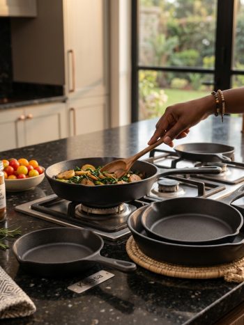 Cast Iron Skillet Set 3pc Heavy Gauge Pan - Kisasahome Kenya