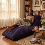 Inflatable Lounge Chair S-Shaped Flocked Lazy Air Sofa - Kisasahome Kenya