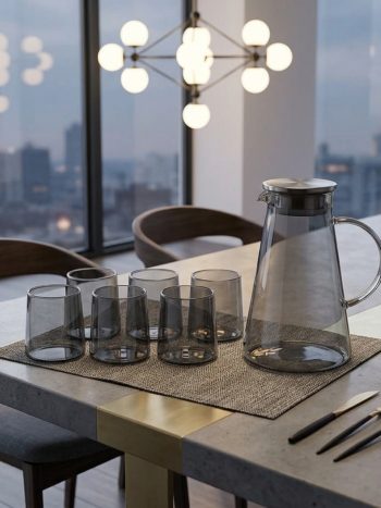 7pcs Set High Borosilicate Glass Cup and Pot Set