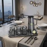 8pcs Set High Borosilicate Glass Cup and Pot Set With Tray