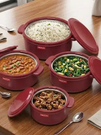 Milton Micronova 4Pcs Microwave & Dishwasher Safe Insulated Hotpot Set (500ml, 1000ml, 1500ml, 2500ml) - Kisasahome Kenya