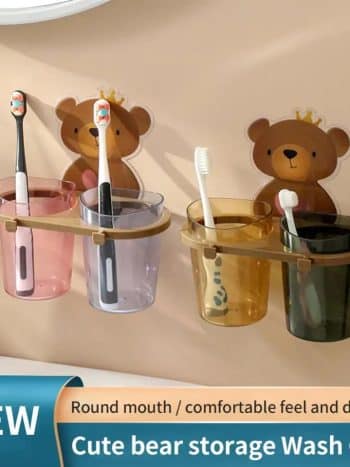 2 Cup Wall Mounted Toothbrush Holder