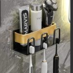 3 Cups Metallic Toothbrush Holder