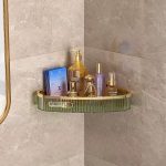 Acrylic Punch Free Bathroom Corner Shelf Strong Bearing Capacity,Durable, Waterproof, No Drilling