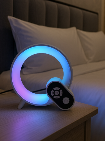 RGB Ring Ambient Light Bluetooth Speaker Alarm Clock Remote | Kisasahome Kenya