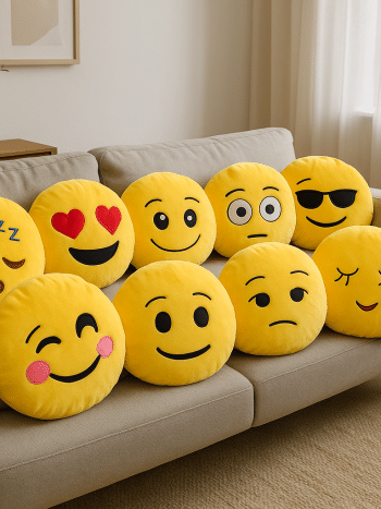 Emoji Plush Cushion Pillow 45cm Soft Sofa Décor — Kisasahome Kenya