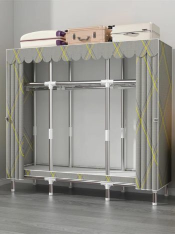 3-Section Portable Wardrobe Steel Frame Alloy Joints | Kisasahome Kenya