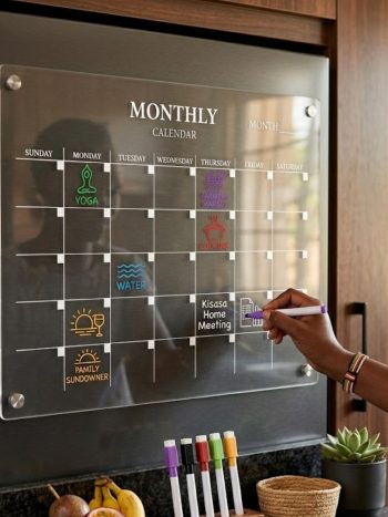 Acrylic Magnetic Calendar Fridge Monthly Board-Kisasahome Kenya