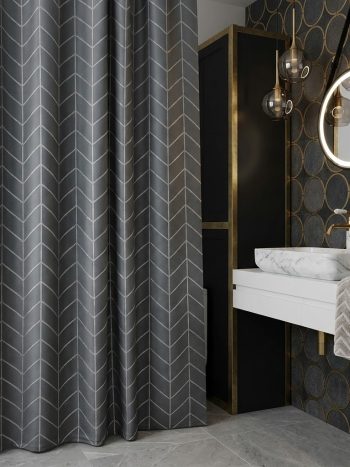 EurCross Grey Geometric Polyester Shower Curtain (180x180 cm) - Kisasahome Kenya