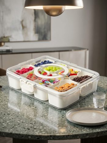 8 Compartment Snacks Container with Handle & Airtight Lid - Kisasahome Kenya