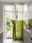 2-Panel Two-Tone Green & Cream Light-Filtering Sheer Window Curtains MIULEE - Kisasahome Kenya