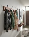 Modern Wooden Wall Coat Rack (40 cm x 7 cm) – Rustic 4-Hook Entryway Hanger - Kisasahome Kenya