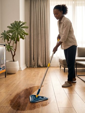 360° Rotatable Triangle Cleaning Mop (1.3m Handle) – Self-Wringing Microfiber Wall & Floor Mop - Kisasahome Kenya