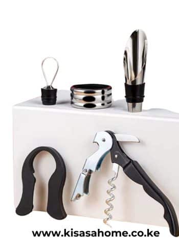 Wine Opener Set 5pc Stainless Steel Corkscrew Kit - Kisasahome Kenya
